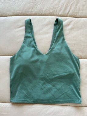 Scoop Neck Cropped Tank Top in Sage Green